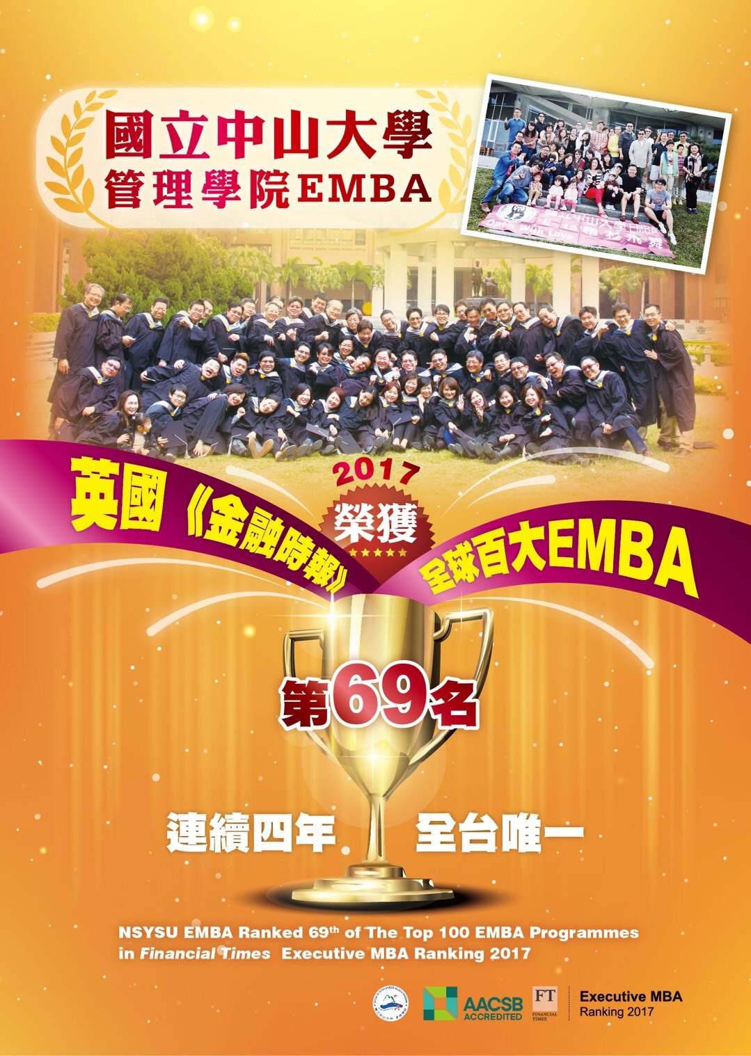 中山大學EMBA榮獲世界百大EMBA中第69名圖片