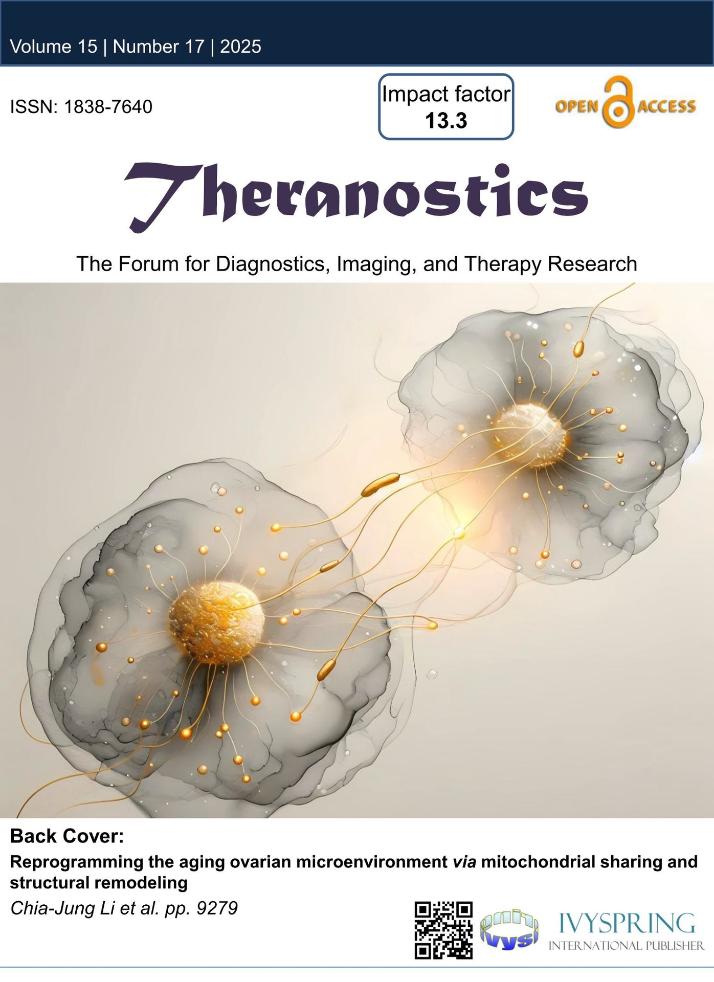 高雄榮總突破性研究榮獲選國際期刊（（Theranostics）cover story殊榮圖片